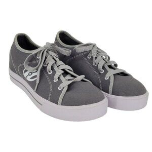 Heelys mens 8 gray white low top lace up canvas skater shoe